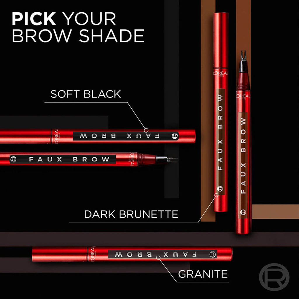 L'Oreal Paris Infaillible Faux Brow Eyebrow Pen For Natural & Full Brows - Soft Black | Grocsy