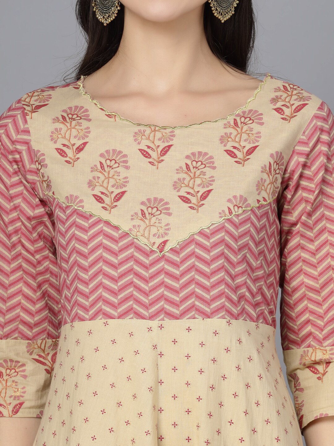 HERE&NOW Women Ethnic Motifs Printed Anarkali Kurta | Grocsy