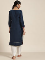Sangria Women Blue Floral Kurta | Grocsy