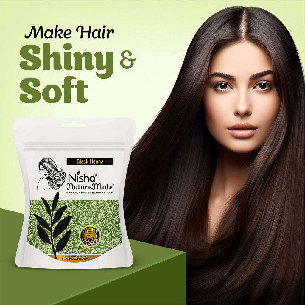 Nisha Hair Colour for Women-Original Black|100% Pure Henna-Based Powder | Grocsy