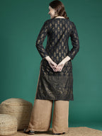 Sangria Ethnic Motifs Printed Gotta Patti Kurta | Grocsy