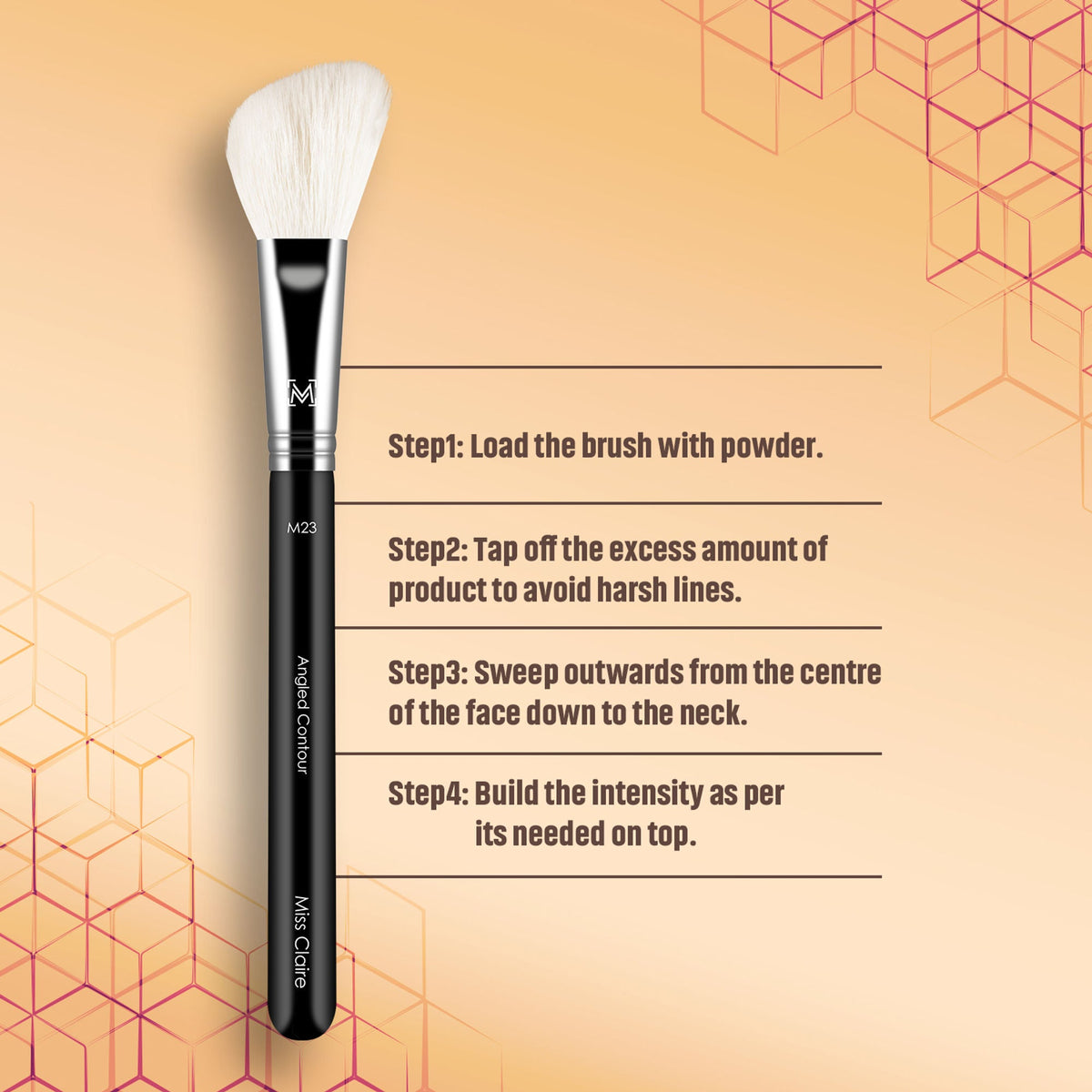 Miss Claire M23 - Angled Contour Brush - Chrome | Grocsy