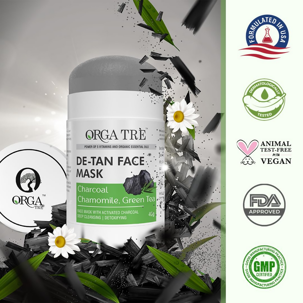 Orgatre Detan Face Mask Stick For Men & Women With Green Tea Chamomile For Tan | Grocsy