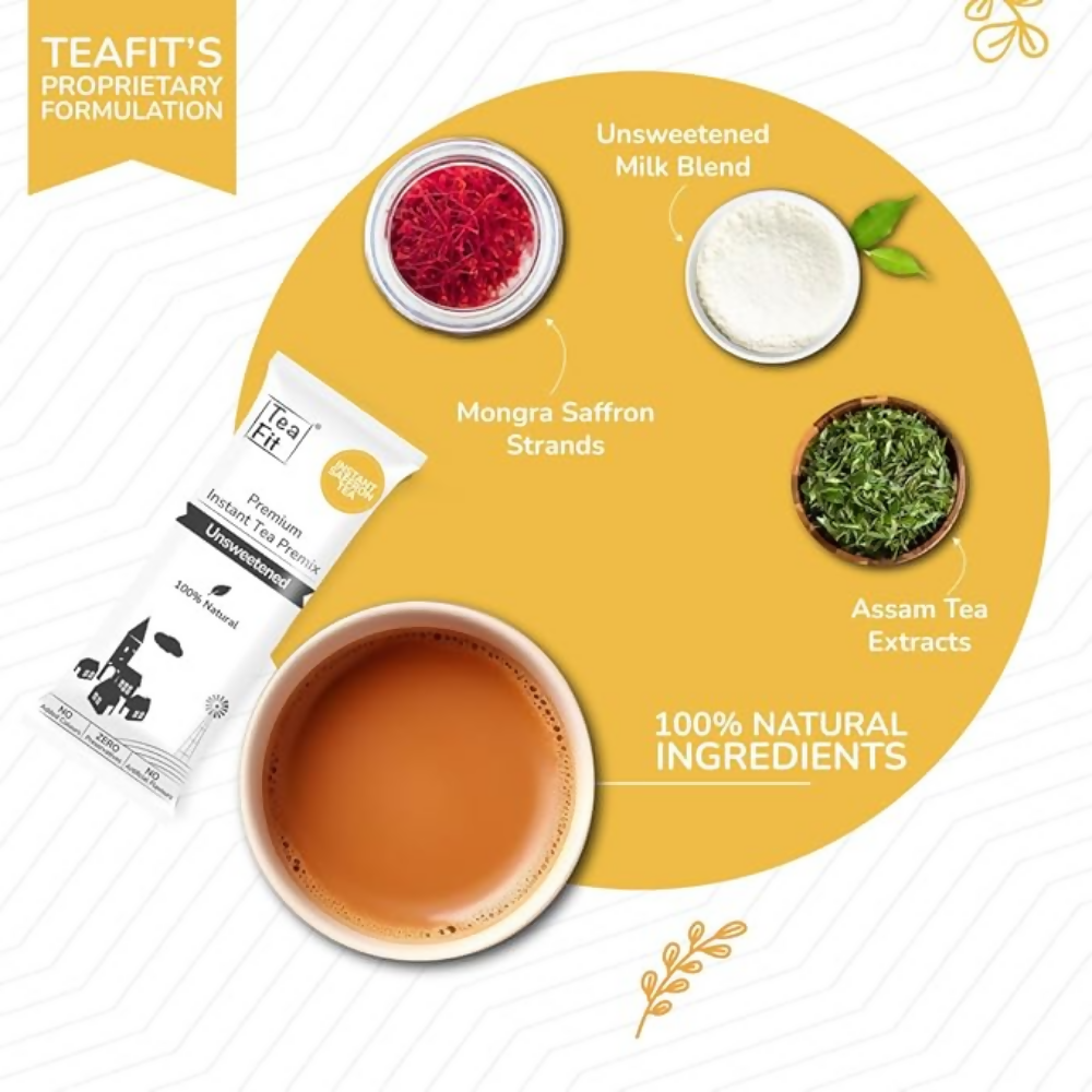 TeaFit Premium NO SUGAR Instant Saffron Tea Premix | Grocsy