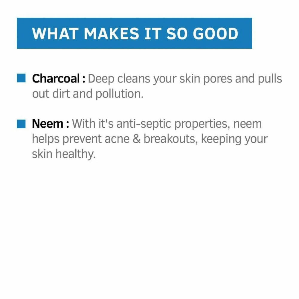 Ustraa Acne Control With Neem Charcoal Face Wash For Men | Grocsy
