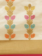 Saree Mall Beige & Pink Ethnic Motifs Print Saree | Grocsy