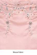 Pink Satin Silk Sequence Embroidered With Stone Work Festive Saree - Nimaya Denzy | Grocsy