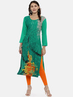 Souchii Women Green Printed Kurta | Grocsy