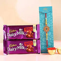 Kundan Ethnic Rakhi and Fruit N Nut Chocolates | Grocsy