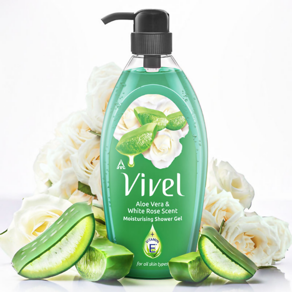 Vivel Aloe Vera & White Rose Scent Moisturizing Shower Gel | Grocsy