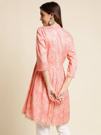 Peach Chiffon Paisley Printed Top - Himanshi | Grocsy