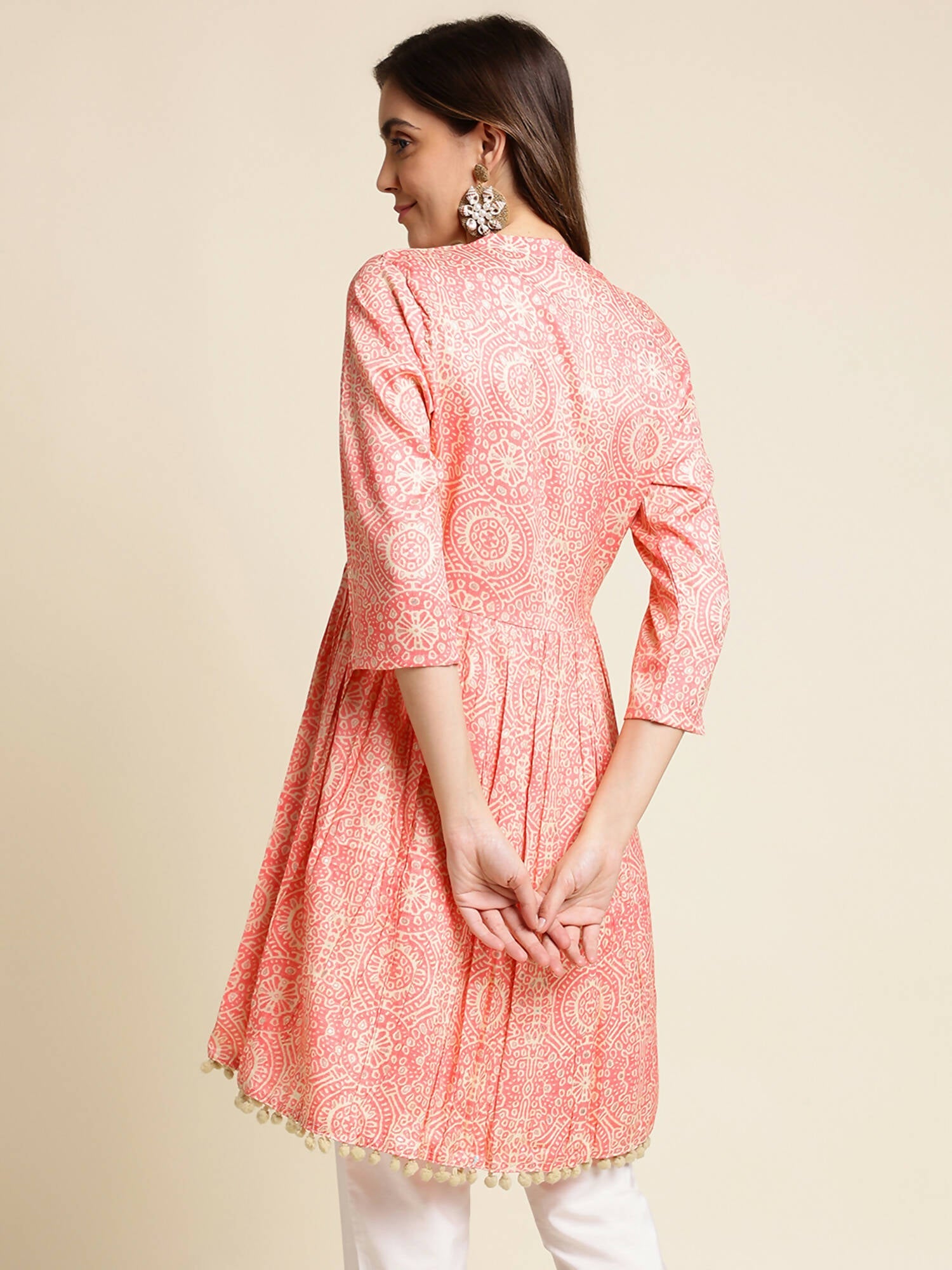 Peach Chiffon Paisley Printed Top - Himanshi | Grocsy