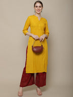 Sangria Women Solid Straight Kurta | Grocsy