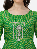 HERE&NOW Bandhani Printed Thread Work Anarkali Kurta | Grocsy