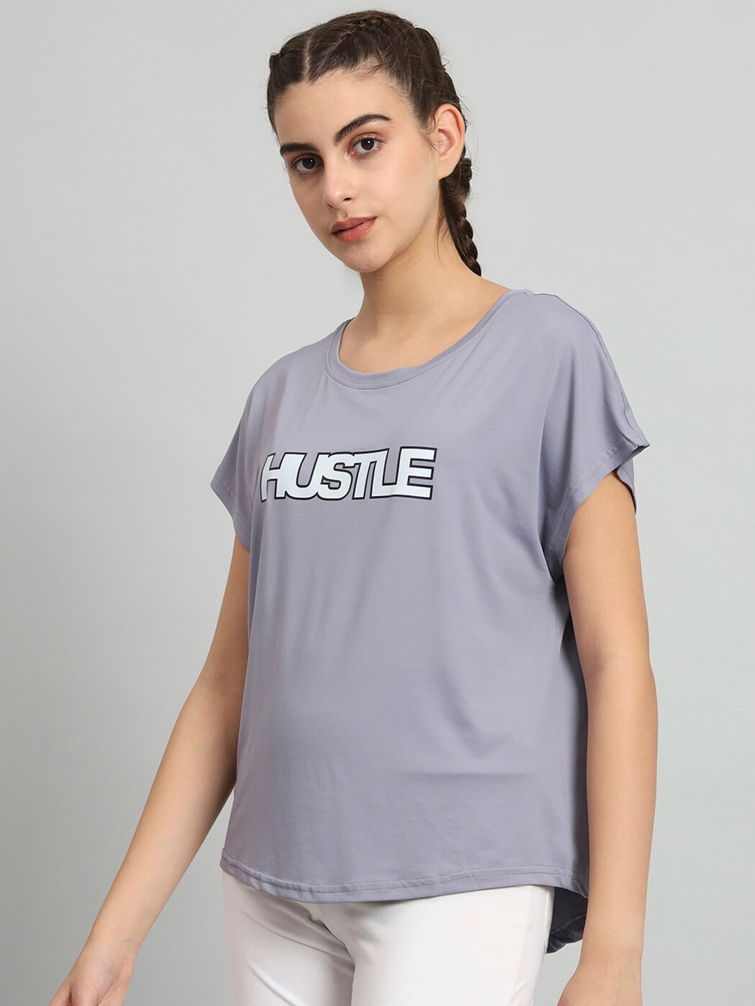MKH Typography Printed Extended Sleeves Dri-Fit Relaxed Fit T-shirt | Grocsy
