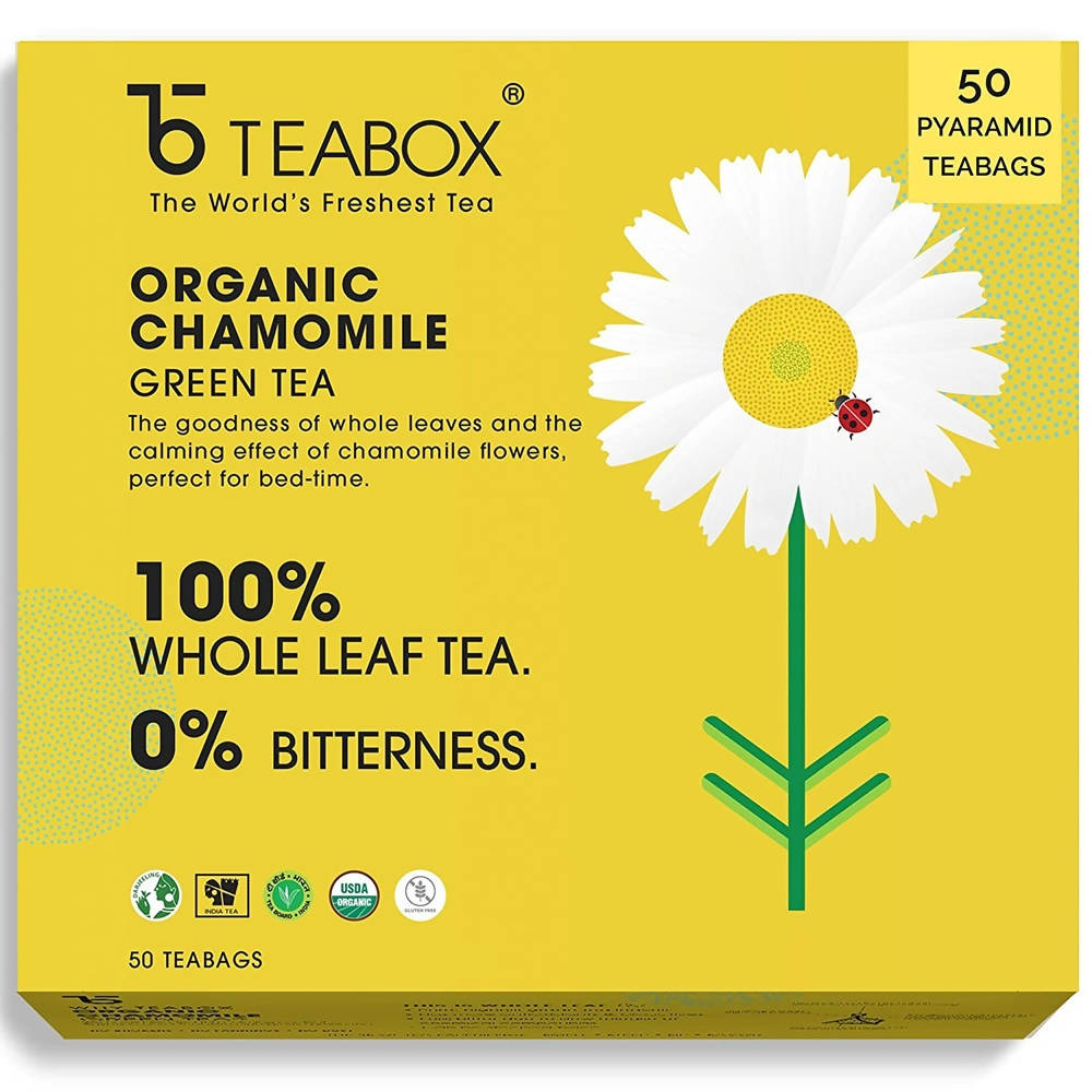 Teabox Organic Chamomile Green Tea Bags | Grocsy
