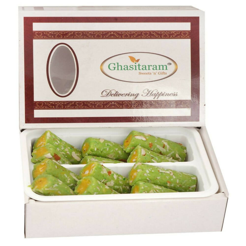 Ghasitaram Kaju Pista Roll Sweets | Grocsy