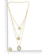 Kundan Antique Finish Earrings and Dew drop Necklace set - Ruby Raang | Grocsy