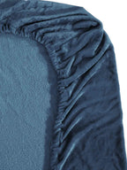 KLOTTHE Turquoise Blue 300 TC Woolen Fitted King Bedsheet With 2 Pillow Covers | Grocsy
