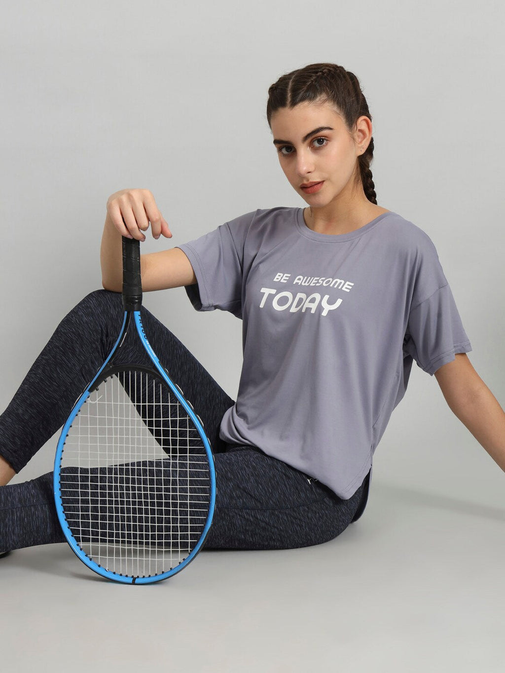 MKH Typography Printed Relaxed Fit Dri-Fit T-shirt | Grocsy