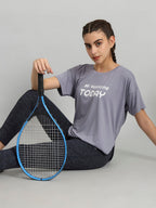 MKH Typography Printed Relaxed Fit Dri-Fit T-shirt | Grocsy
