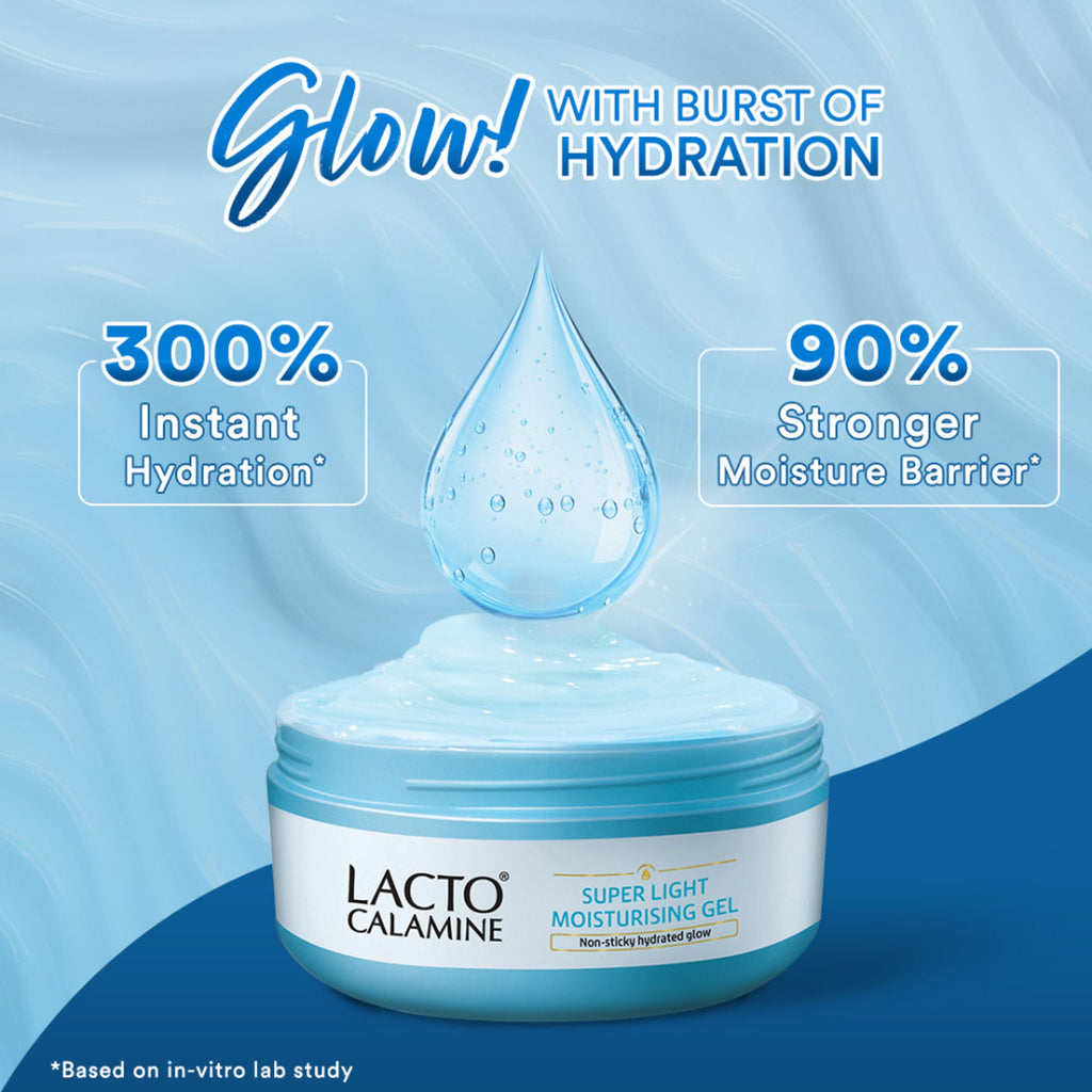Lacto Calamine Super Light Face Moisturizer Gel For Oily Skin & Hydrated Glow | Grocsy