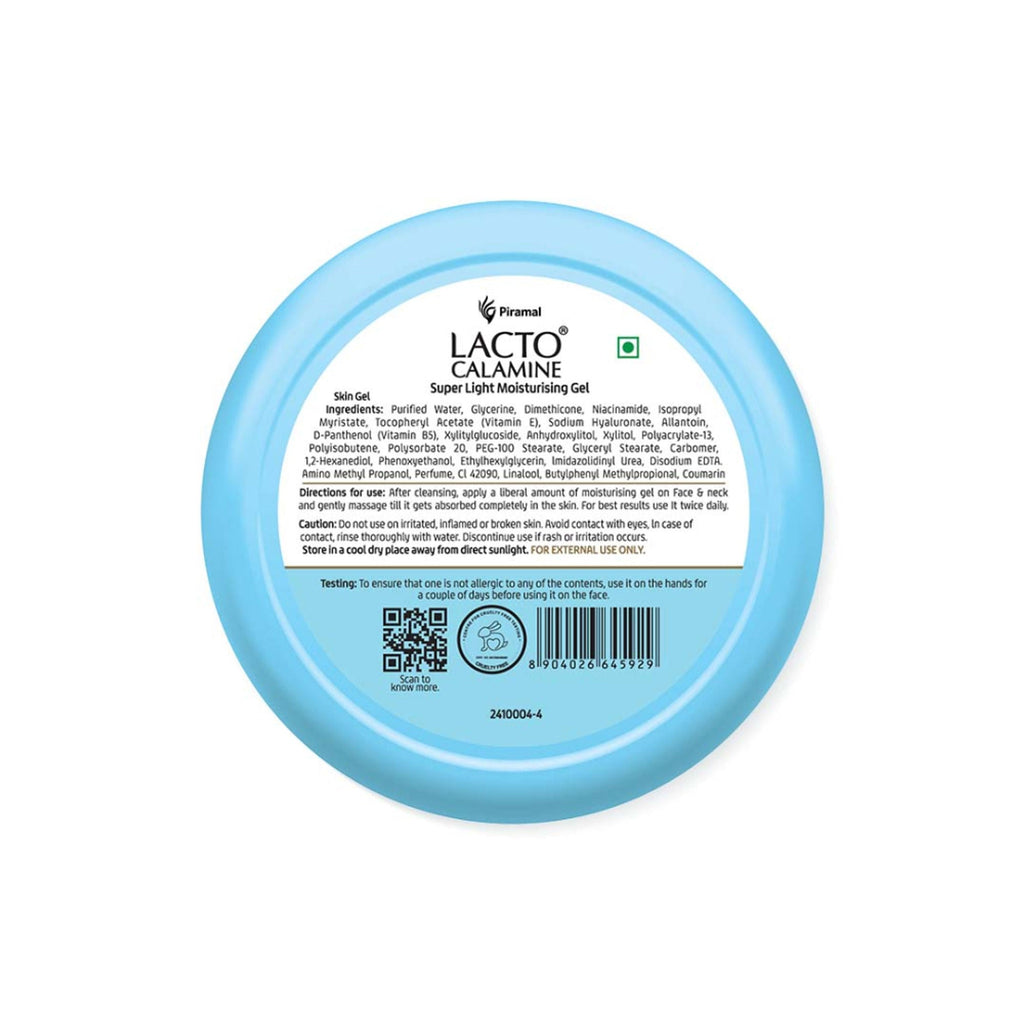 Lacto Calamine Super Light Face Moisturizer Gel For Oily Skin & Hydrated Glow | Grocsy