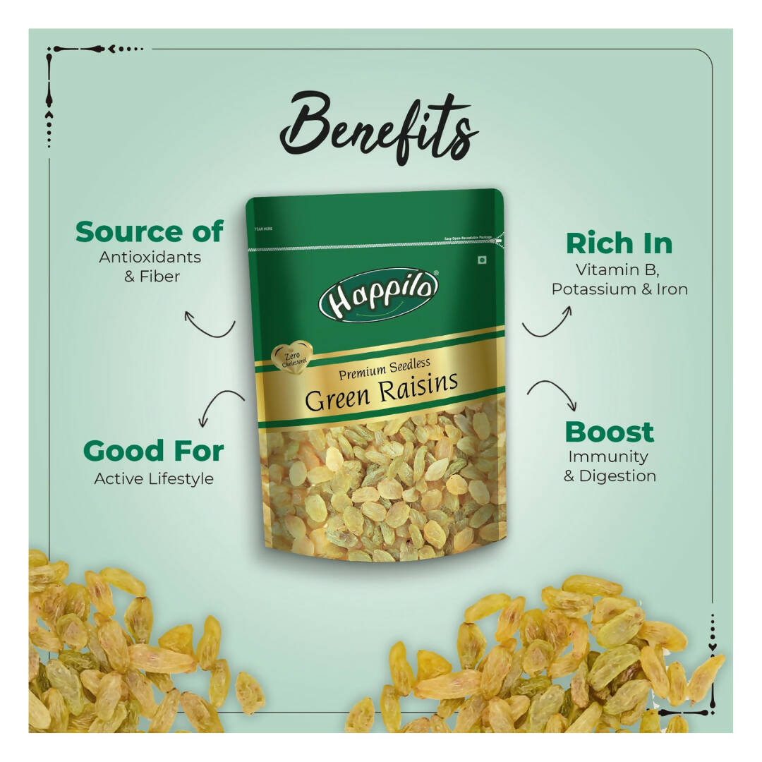 Happilo Premium Seedless Green Raisins | Grocsy
