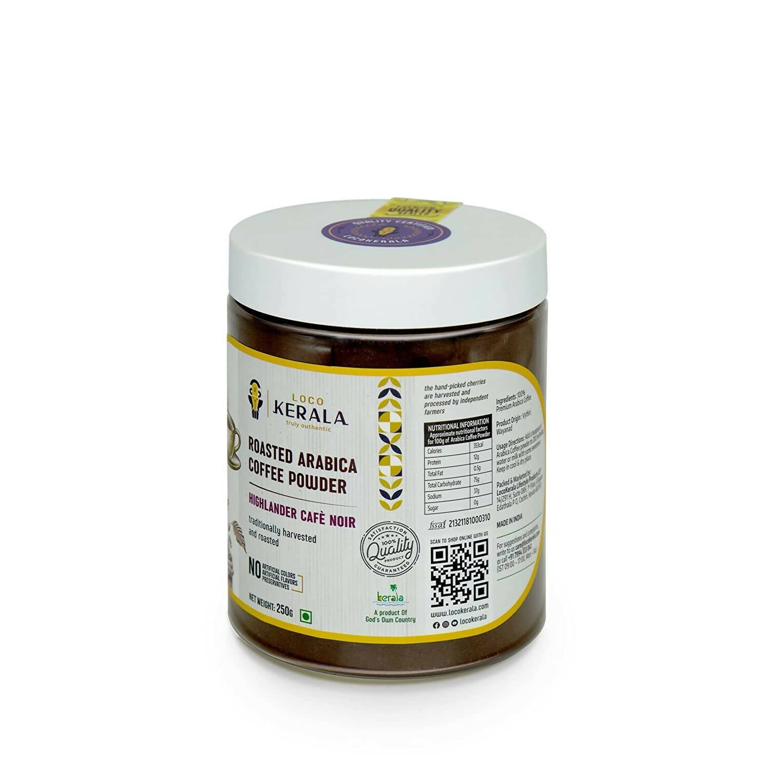 LocoKerala Highlander Cafè Noir Arabica Coffee Powder | Grocsy