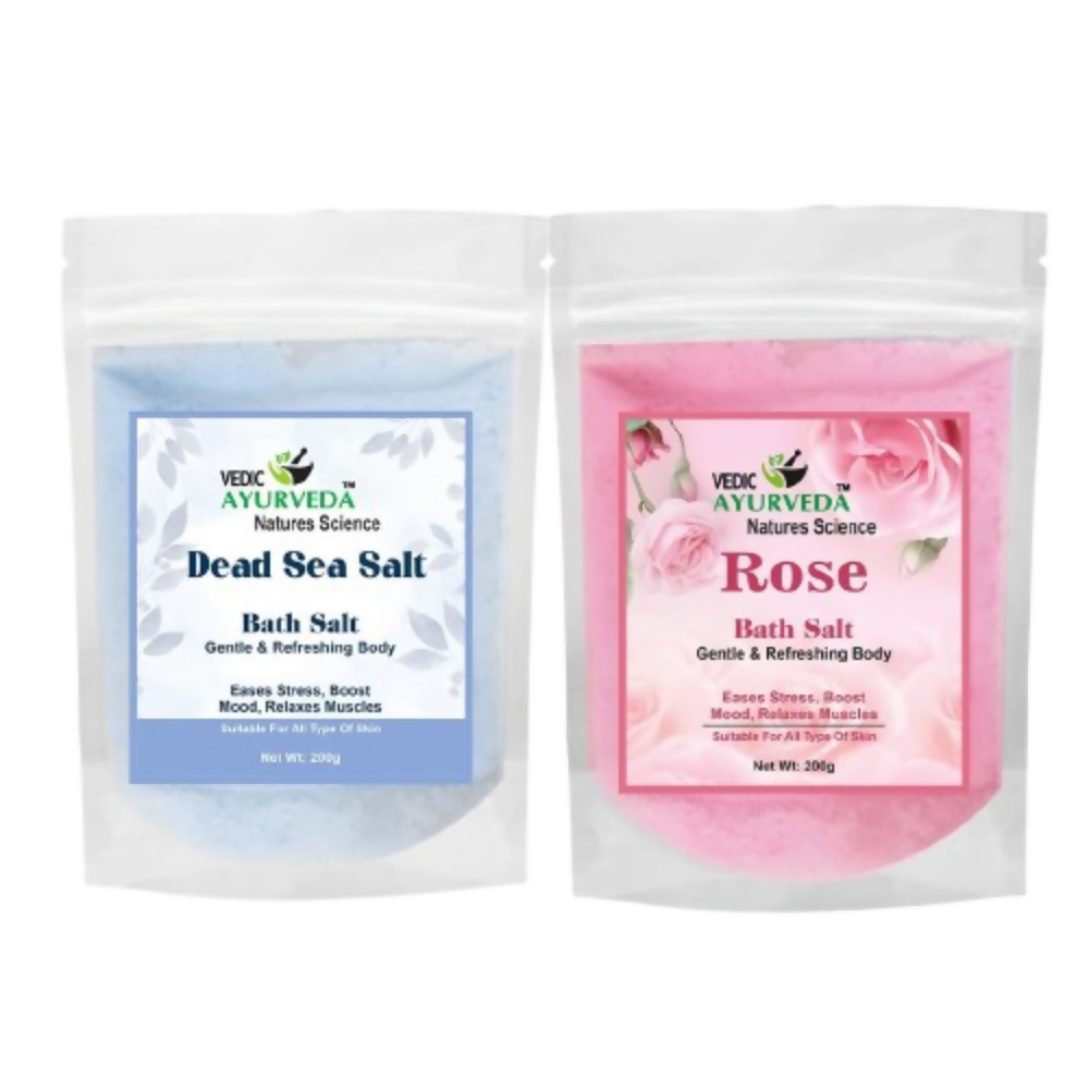 VedicAyurveda Dead Sea Salt and Rose Bath Salt | Grocsy