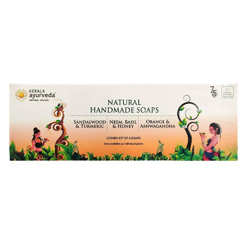Kerala Ayurveda Natural Handmade Combo Kit of 3 Soaps | Grocsy