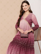Ahalyaa Women's Traditional wear Ethnic Dress - Burgundy | Grocsy