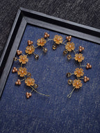 Panash Women Gold-Toned & Yellow Beaded Tiara | Grocsy