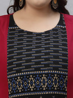 Sztori Plus Size Tribal Printed Regular Straight Kurta With Trousers | Grocsy