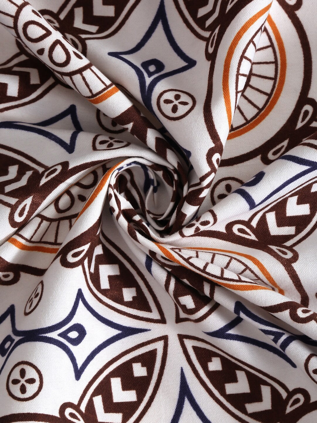 Home Sizzler Blue & White 210 TC Queen Geometric Cotton Bedsheet with 2 Pillow Covers | Grocsy