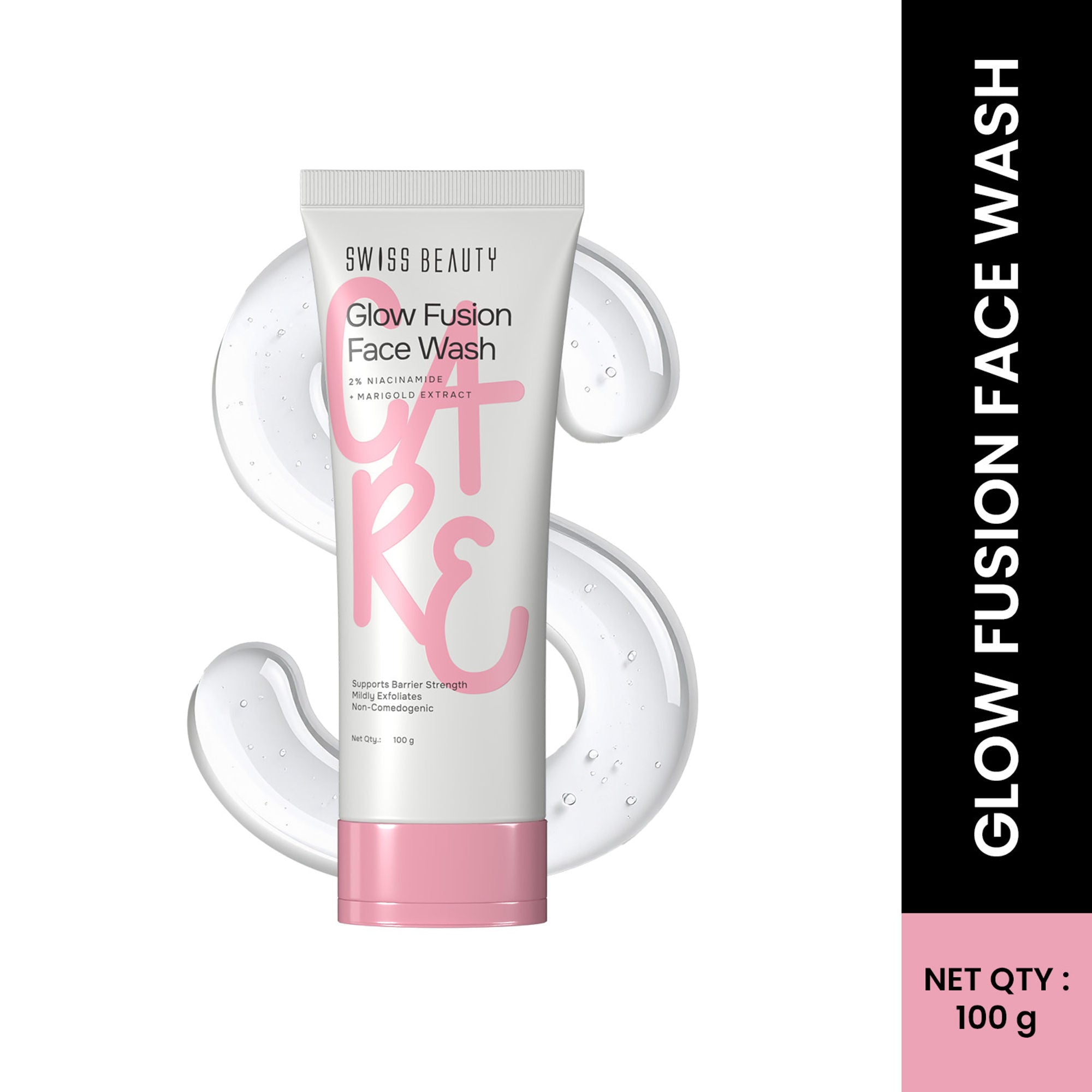 Swiss Beauty Care Glow Fusion Face Wash - 2% Niacinamide & Marigold Extract | Grocsy