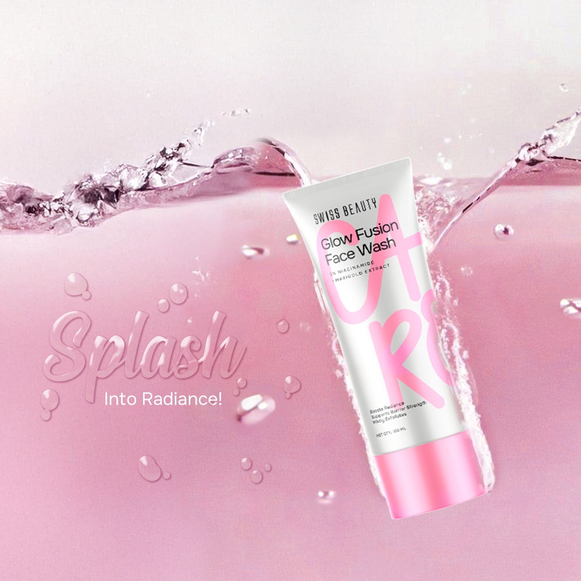 Swiss Beauty Care Glow Fusion Face Wash - 2% Niacinamide & Marigold Extract | Grocsy