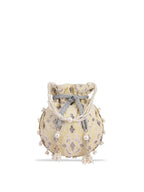 Masq Women Yellow & Grey Embellished Embroidered Potli Clutch