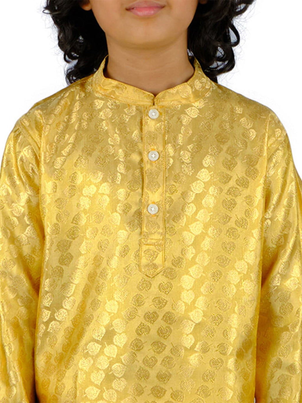 Sethukrishna Boys Gold-Toned Floral Regular Kurta with Dhoti Pants | Grocsy