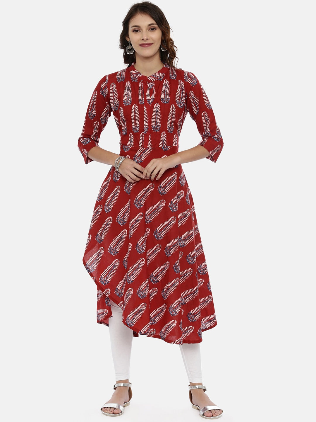 Souchii White Solid Slim-Fit Churidar-Length Leggings | Grocsy