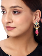 Shoshaa Gold Contemporary Drop Earrings | Grocsy