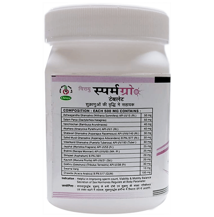 Chirayu Sperm Gro Tablets | Grocsy