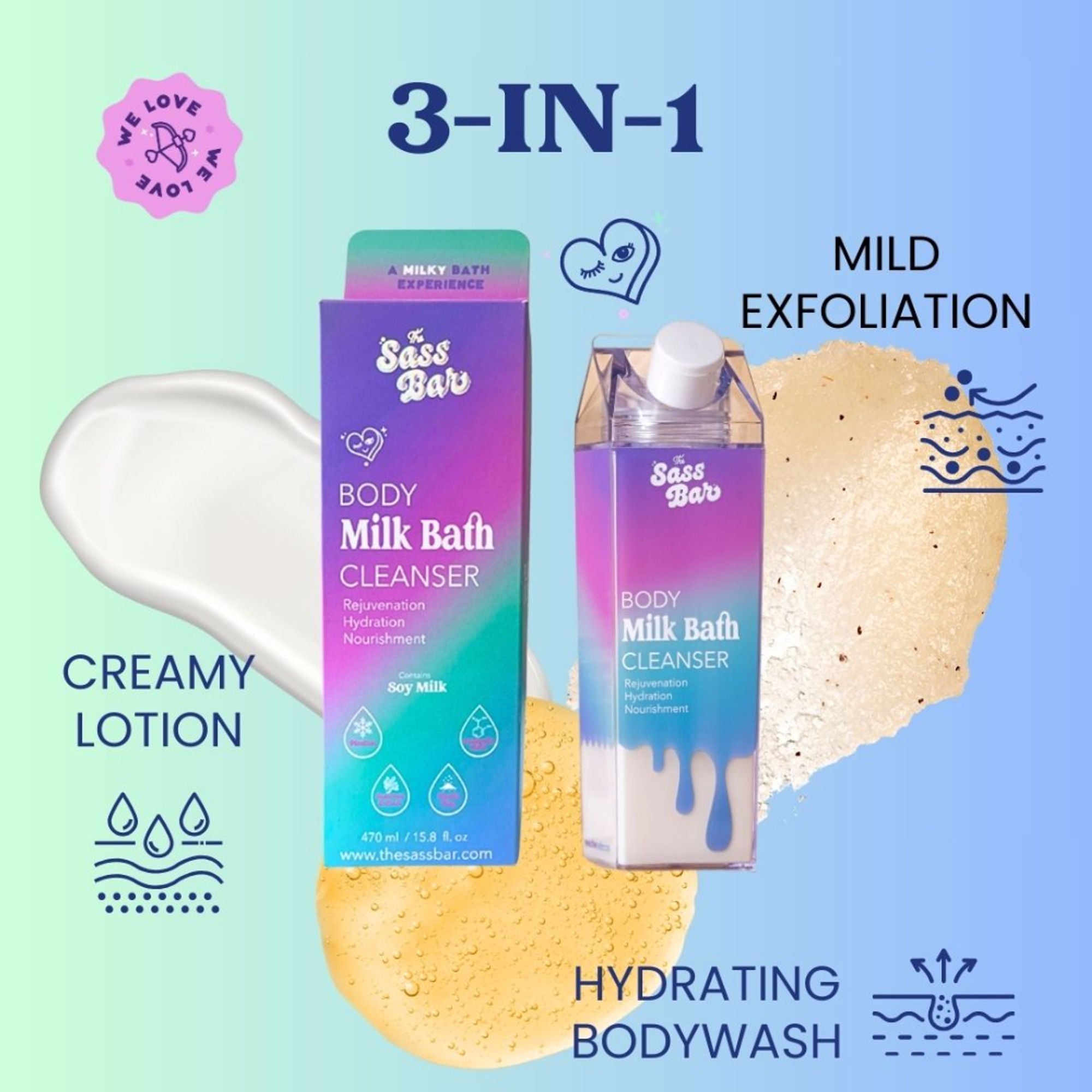 The Sass Bar Aurora Cooling Bodywash Cleanser with Salicyclic Acid + Kaolin Clay For Oily Skin | Grocsy