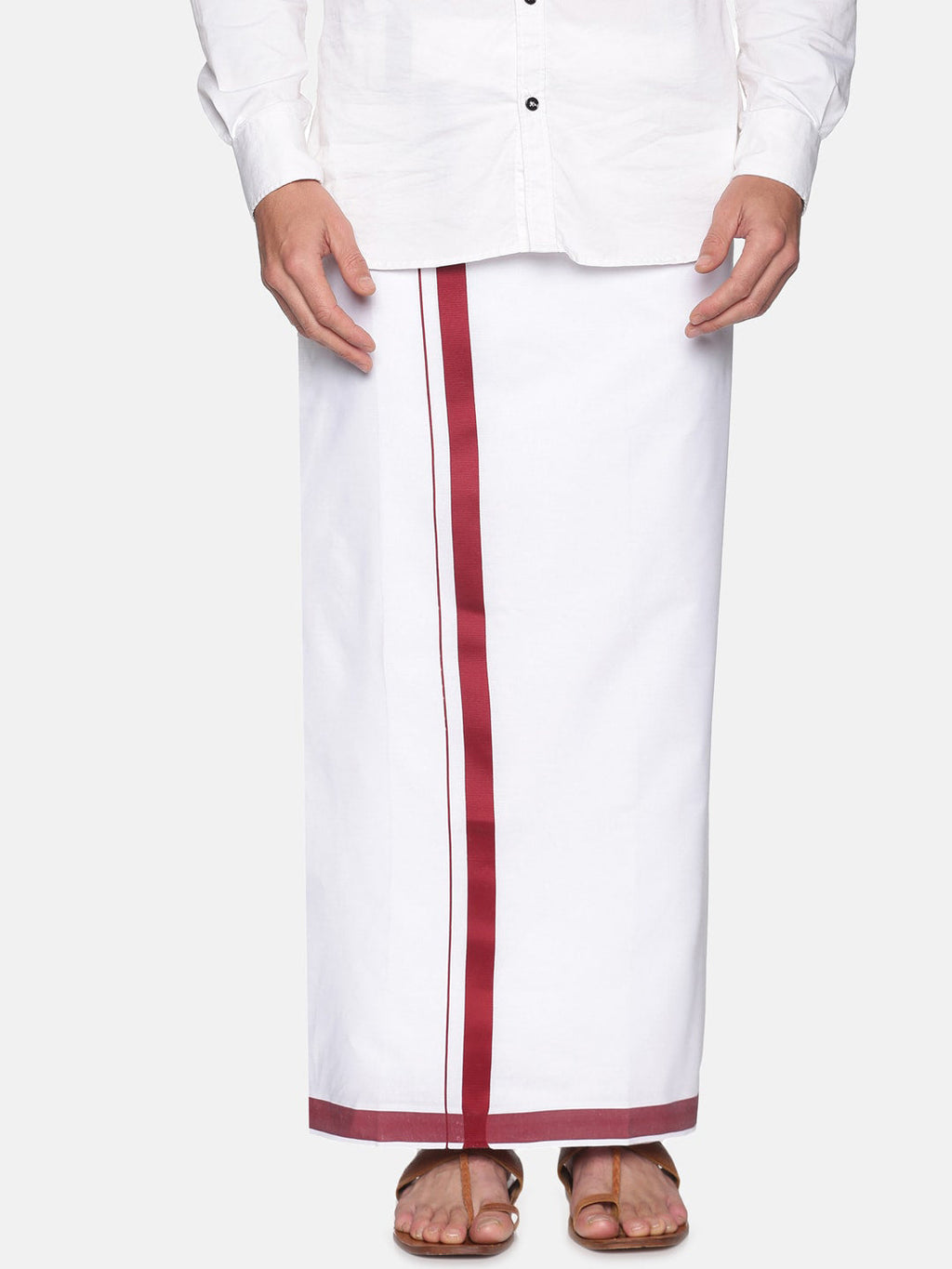 Sethukrishna Men White Solid Dhoti | Grocsy
