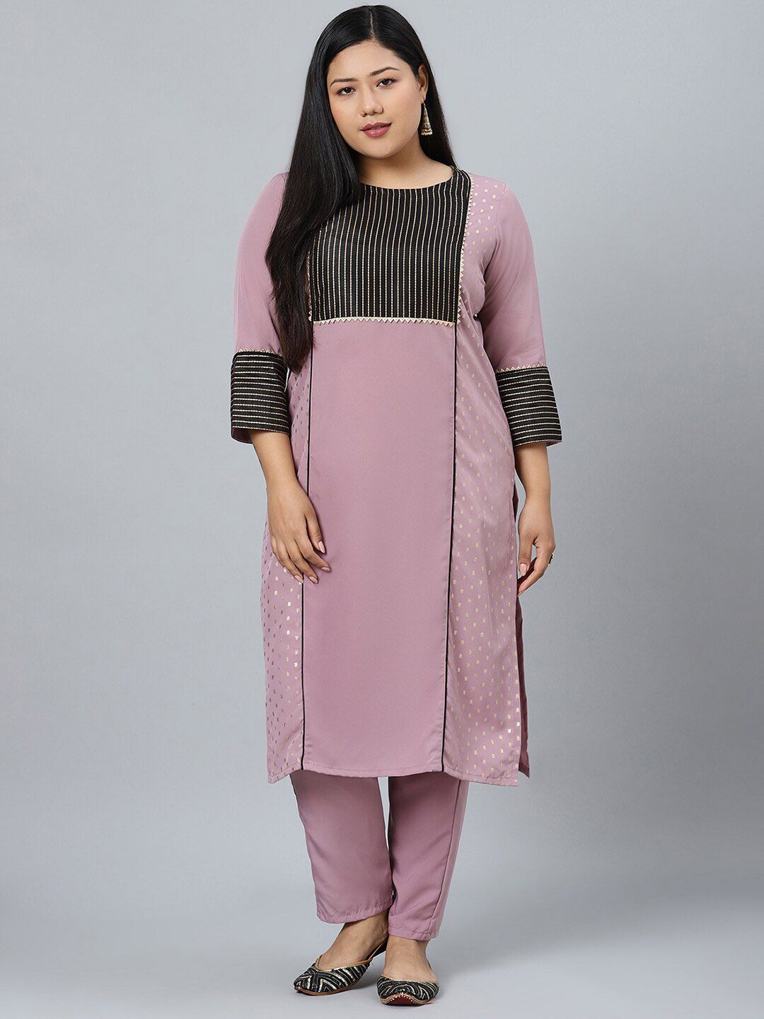 Sztori Plus Size Ethnic Motifs Printed Regular Kurta with Trousers | Grocsy