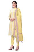 Yellow Cotton Jacquard Woven Unstitched Dress Material - Amara | Grocsy