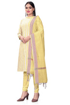 Yellow Cotton Jacquard Woven Unstitched Dress Material - Amara | Grocsy