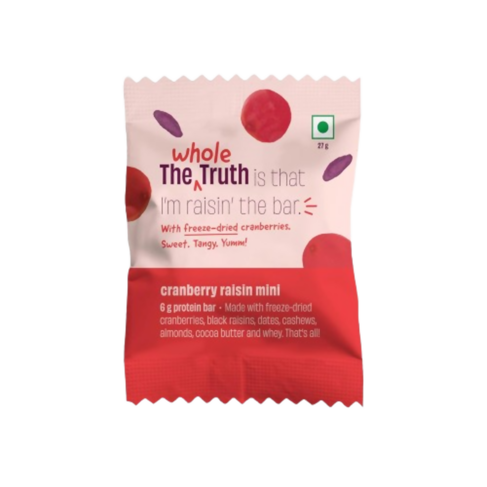 The Whole Truth Mini Protein Bars - Cranberry Raisin | Grocsy
