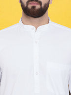 Even Apparels Men's Pure Cotton Self Design White Kurta | Grocsy
