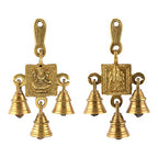 Uapan Brass Hanging Bells (Laxmi_Ganesh, Gold), Religious | Grocsy